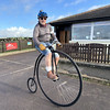 Mel Glass on 50-inch penny farthing