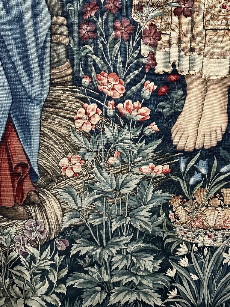 : The Adoration of the Magi, tapestry (1902). Designed by Edward Burne Jones and John Henry Dearle  detail