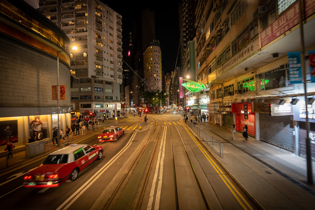 : HK tram night views
