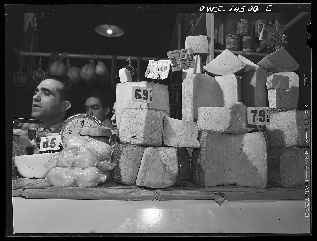 : New York, New York. Italian grocer in the First Avenue market at Tenth Street (LOC)