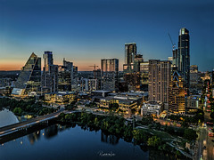 Aerial Of Downtown Looking Northwest From Congress Ave., Austin, Texas