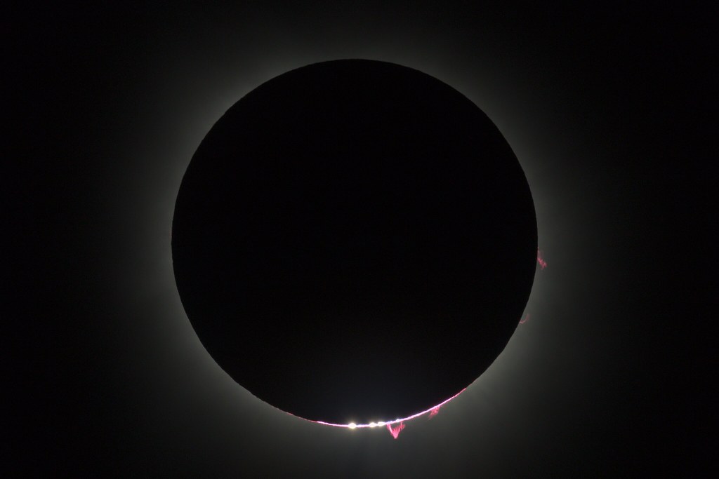 : Total Solar Eclipse on April 8, 2024. End of the Eclipse.
