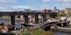 High Level Bridge & Swing Bridge, River Tyne, Newcastle/Gateshead, Tyne & Wear, England.