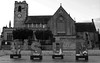 Black & White, Anglican Church, Minster Church Of St Michael & All Angels & St Benedict Biscop - Sunderland Minster, Bishopwearmouth Green,  Sunderland, Tyne & Wear, England.