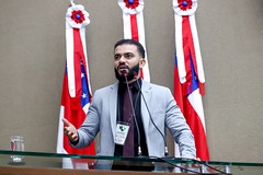 Deputado Leo Barbosa (Republicanos-TO) durante a reunião do Parlamento Amazônico, no Plenário Ruy Araújo. Foto: Ney Xavier