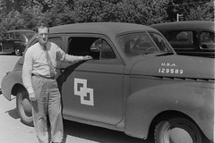 Found Photo - Man & 1940s Military Staff Car