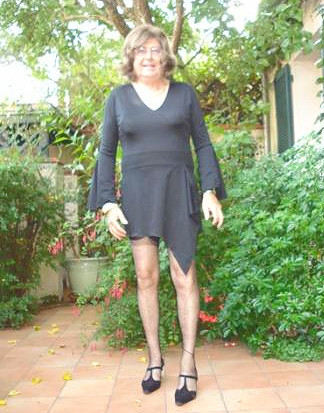 I am 63 yo with an assymetric  black dress
