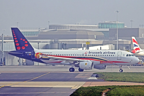 OO-SND 1 Airbus A320-214 Brussels Airlines (Red Devils) MAN 14MAR14