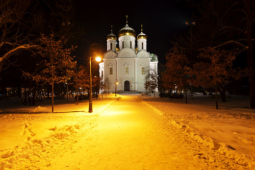 Catherine's Cathedral at night.