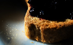 Bread and blueberry jam