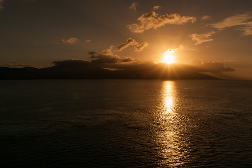 Sun setting off Trujillo, Honduras