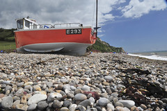 Strand bei Burton Bradstock, Dorset, Juli 2014