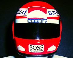 Niki Lauda F1 racing helmet 1/8th scale.