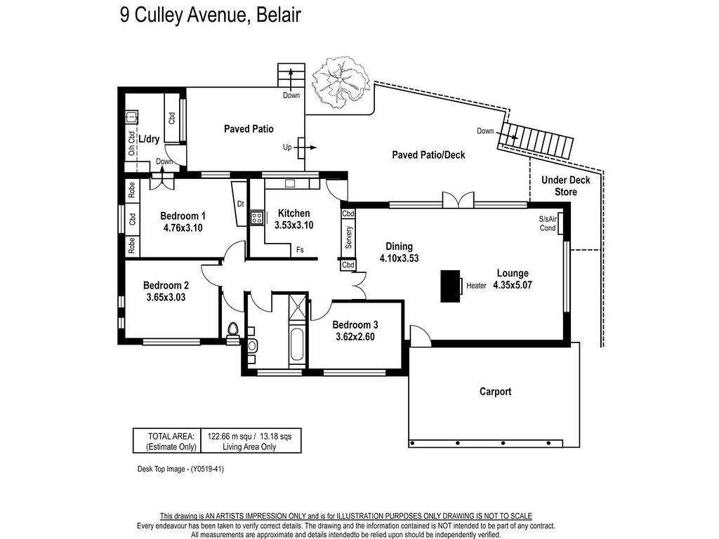 9 Culley Avenue, Belair SA 5052 floorplan