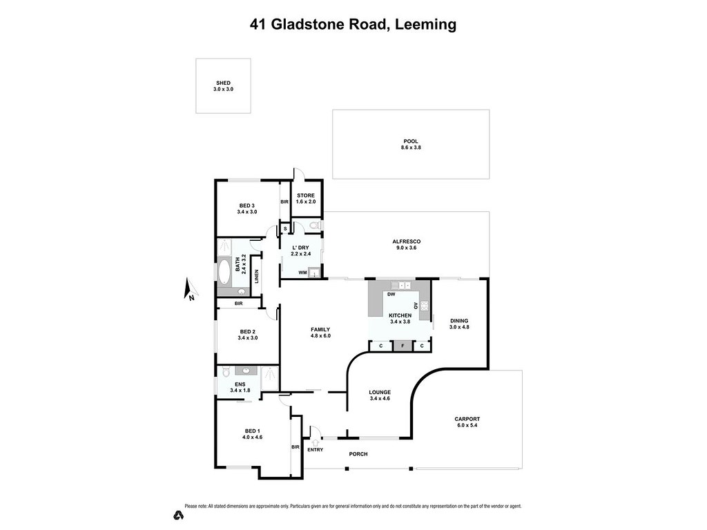 41 Gladstone Road, Leeming WA 6149 floorplan