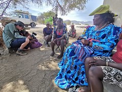 Kas filming some of the women after the community meeting, Puros