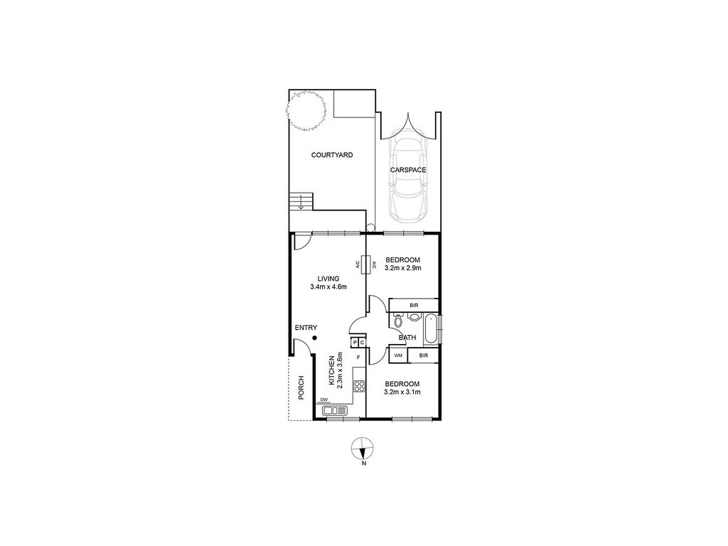 2/105 Flinders Street, Thornbury VIC 3071 floorplan