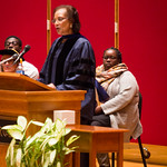 <b>Spring 2019 Opening Convocation</b><br/> The Opening Convocation ceremony for the Spring 2019 semester, featuring remarks from President Carlson, speaker Tiffany Ruby Patterson, and presenting the Spirit of Luther Award to Bob Naslund '65. February 7, 2019. Photo by Nathan Riley.<a href="//farm66.static.flickr.com/65535/48037080353_09773396d0_o.jpg" title="High res">&prop;</a>
