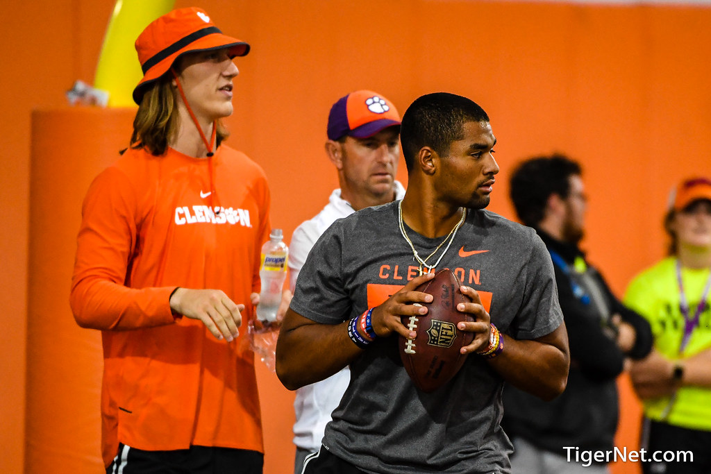 Clemson Recruiting Photo of DJ Uiagalelei and Dabo Swinney and Trevor Lawrence