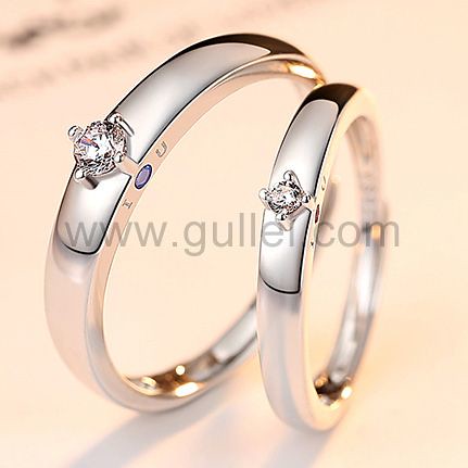 gullei.com Designers Unisex Adjustable Size Silver Rings for Soulmates