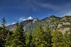 A Wide Angle View of Mountain Peaks and Skies Above (North Cascades National Park Service Complex)