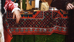 Holbein, The Ambassadors, detail with carpet
