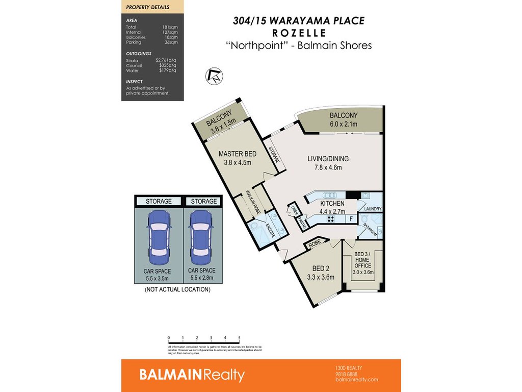 304/15 Warayama Place, Rozelle NSW 2039 floorplan