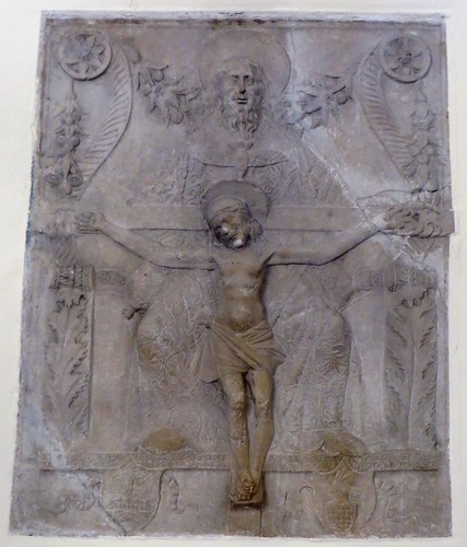 Christ veillé par l'ombre du Père, cathédrale romane St Mathias, Senj, comté de Lika-Senj, Croatie, Europe.