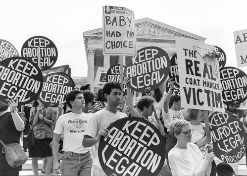 Pro-choice and anti-abortion demonstrators outside the Supreme Court in 1989, Washington DC, From FlickrPhotos