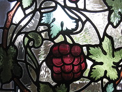 Detail of an Art Nouveau Stained Glass Window in the Entrance Hall of 