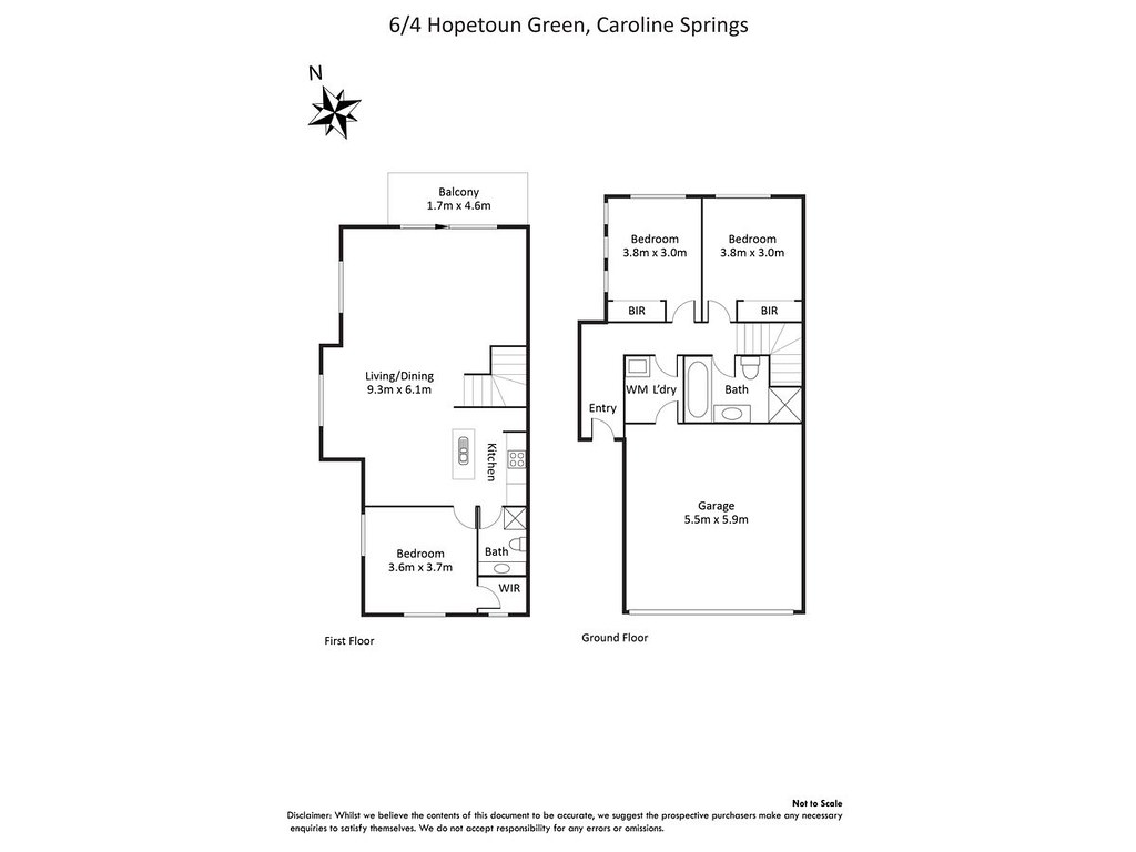6/4 Hopetoun Green, Caroline Springs VIC 3023 floorplan