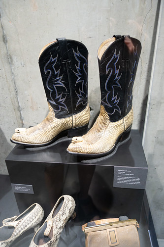 Snakeskin boots with snake heads - a 