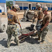 Seabees mix cement during construction of a new school for the indigenous Wayuu people of Colombia, as part of Southern Partnership Station (SPS) 2019.