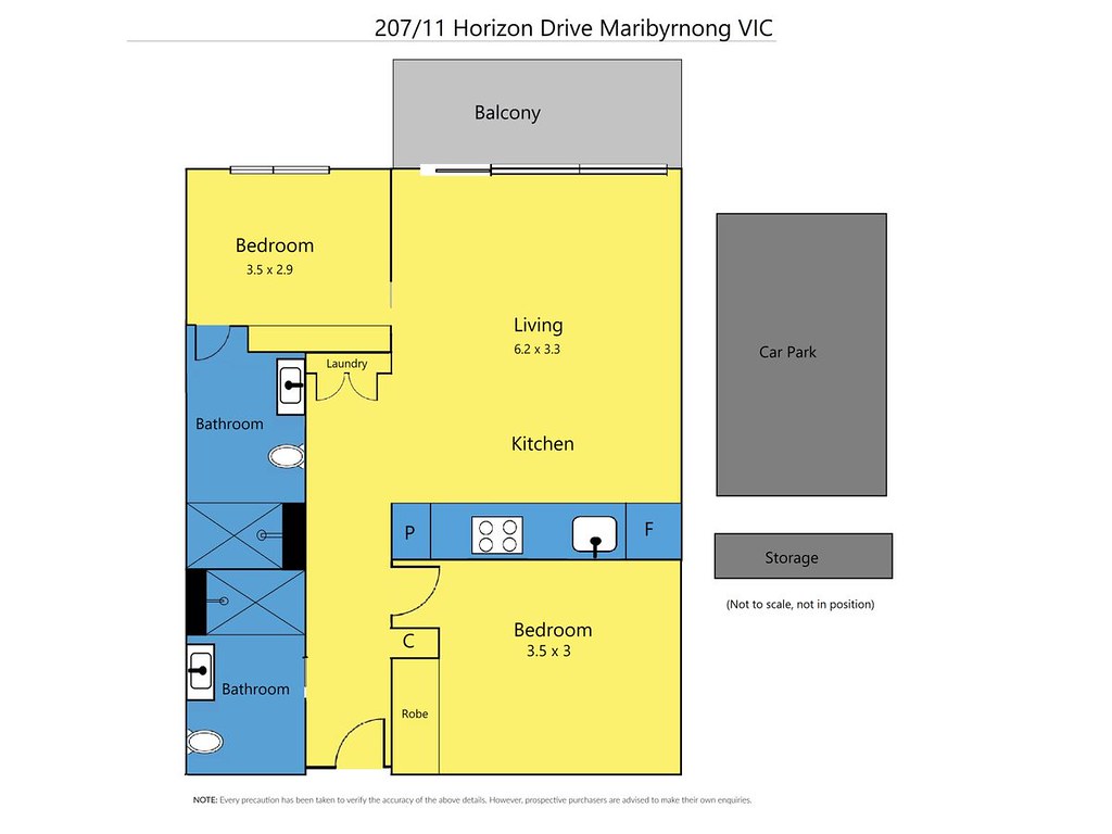 207/11 Horizon Drive, Maribyrnong VIC 3032 floorplan