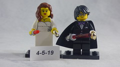 Brick Yourself Custom Lego Figures - Wedding Couple with Lipstick Lighsaber & Cape