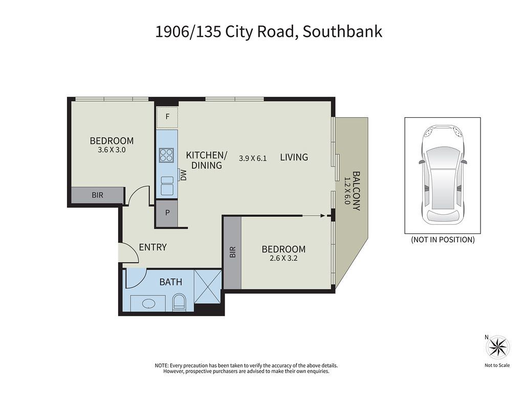 1906/135 City Road, Southbank VIC 3006 floorplan