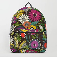 joie floral espresso society6 backpack