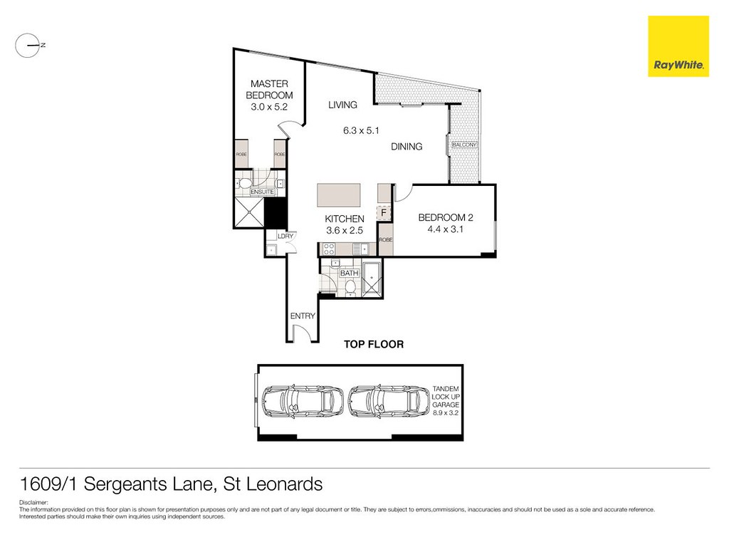 1609/1 Sergeants Lane, St Leonards NSW 2065 floorplan