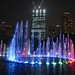 Rainbow fountains in front of the Petronas towers