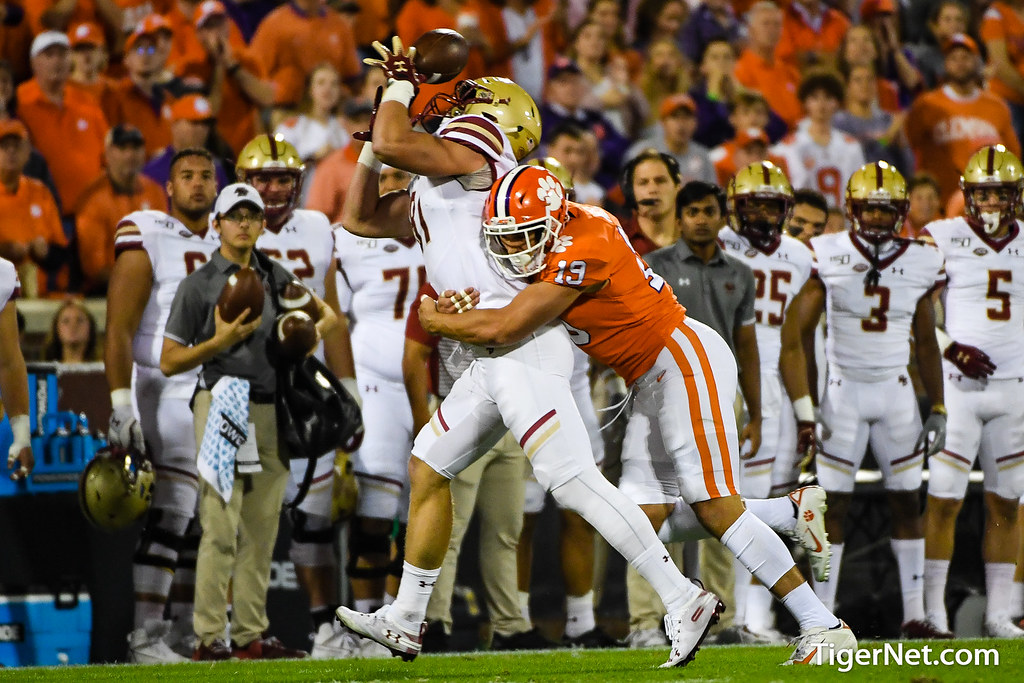 Clemson Football Photo of Tanner Muse and Boston College