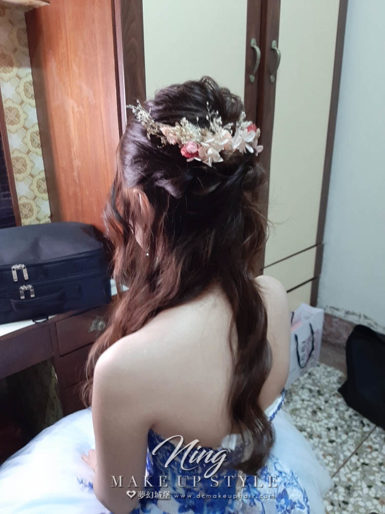 【新秘羽寧 】bride婉真 訂婚造型 /韓系盤髮,乾燥花造型