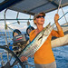 Wahoo trolling ocean fishing from sailing yacht. Thailand