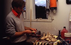 I verkstedbua med køllemaker Keith (ca. 1987)