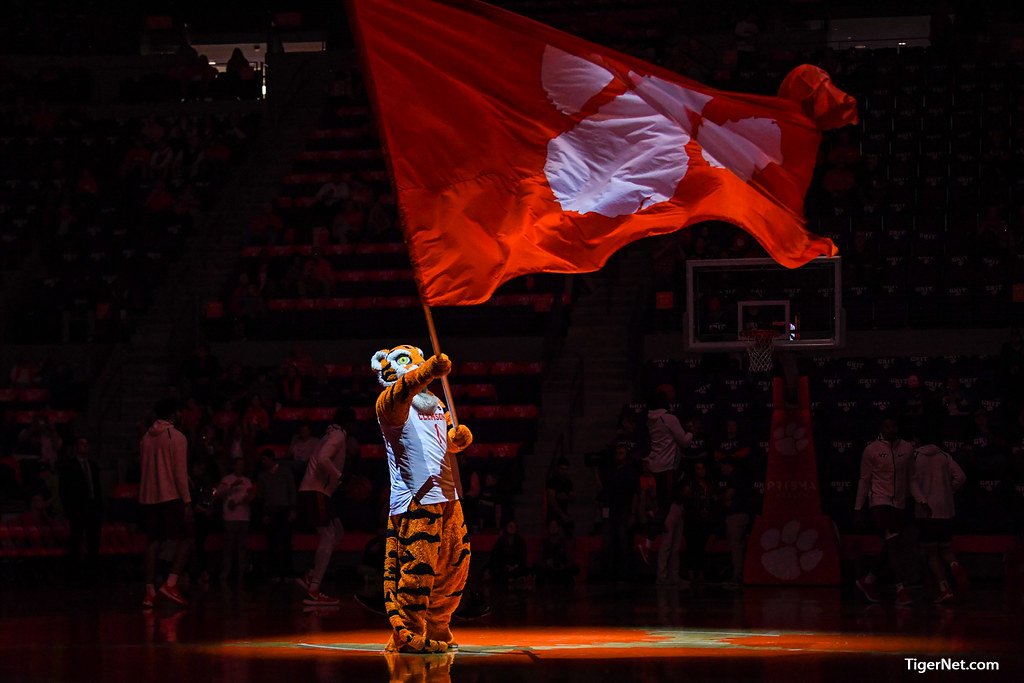 Clemson Basketball Photo of The Tiger and Virginia Tech