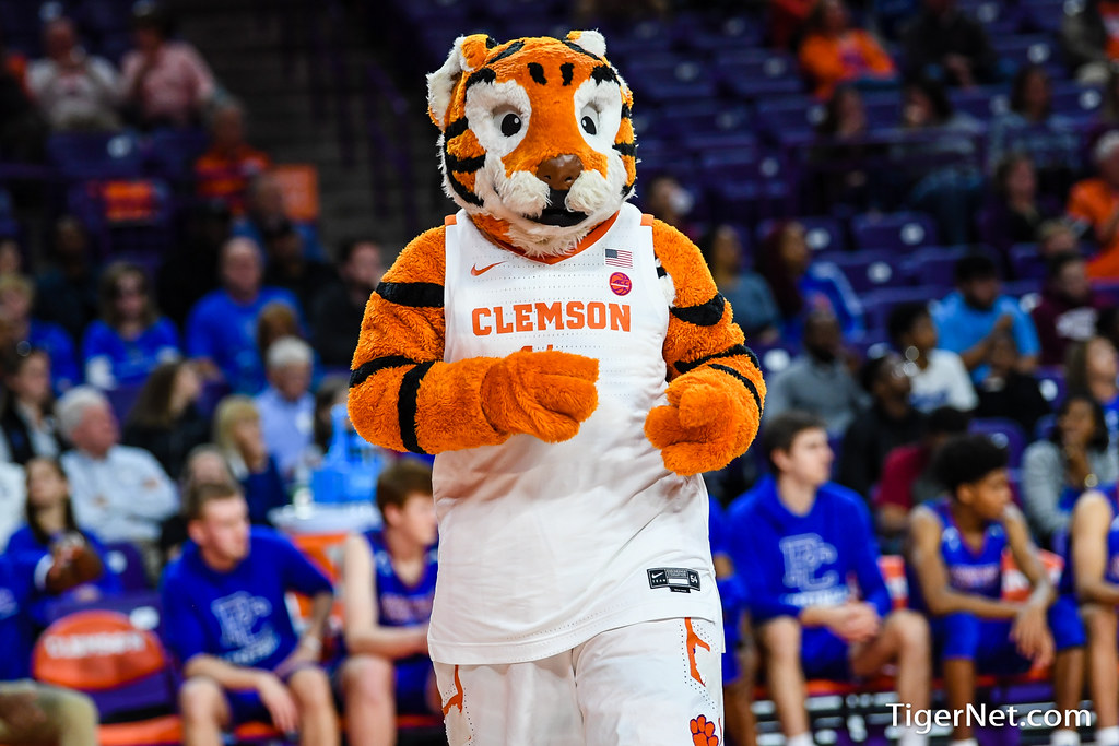 Clemson Basketball Photo of Tiger Cub and presbyteriancollege
