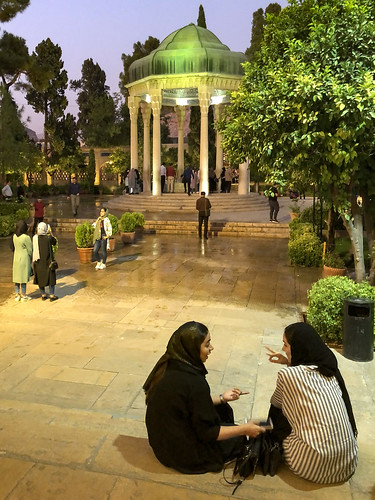Iran, Shiraz - Girl talk at the Tomb of Hafez - September 2019