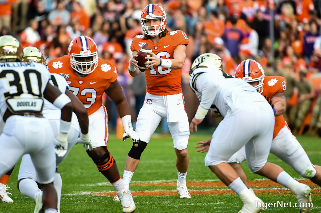 Clemson Football Photo of Trevor Lawrence and Wake Forest
