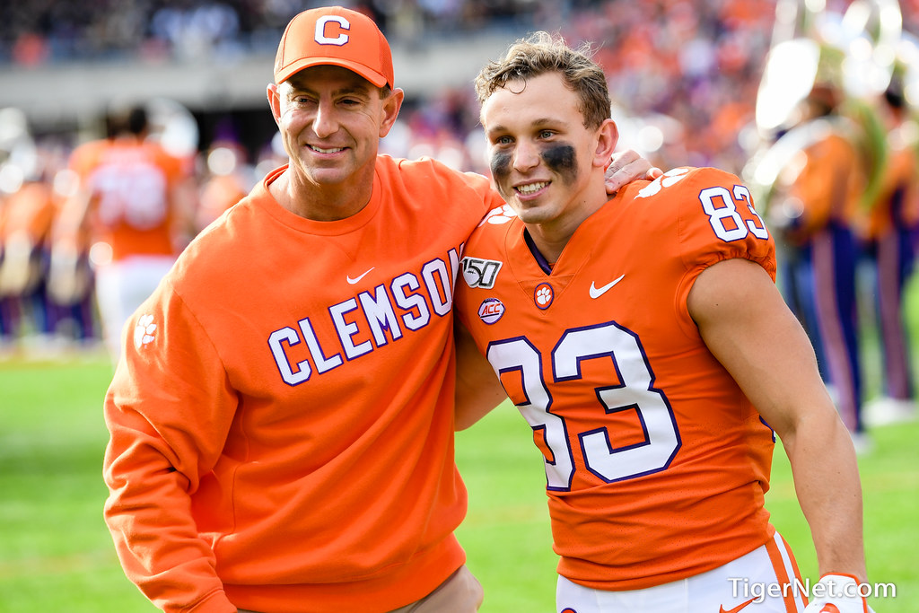 Clemson Football Photo of Carter Groomes and Dabo Swinney and Wake Forest