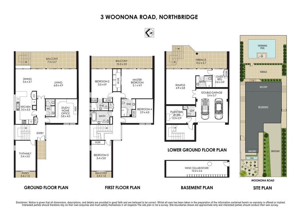 3 Woonona Road, Northbridge NSW 2063 floorplan