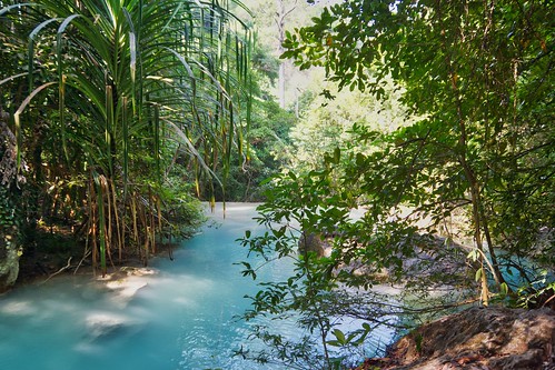 Pool of Erawan waterfalls in Kanchanaburi province, Thailand